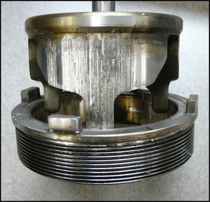 Failure to harden trim components as intended by the OEM could result in galling of metallic surfaces, such as the trim and plug shown.