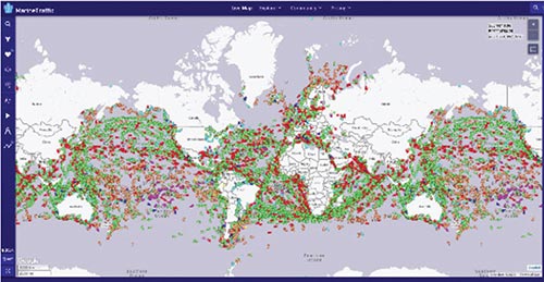 International shipping traffic