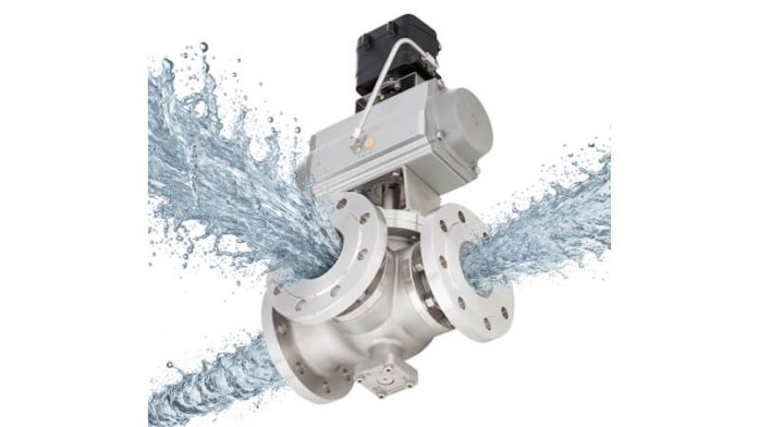 Schubert & Salzers three-way ball sector valve Schubert & Salzer’s three-way ball sector valve