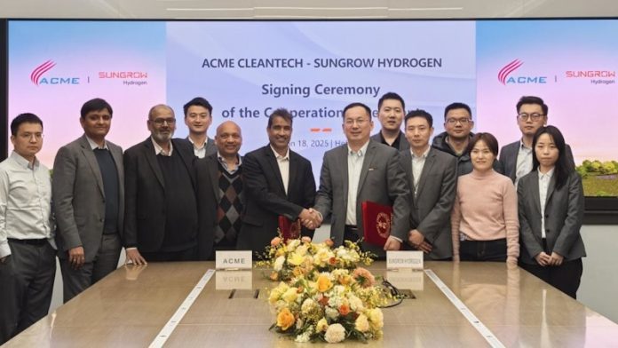 Sungrow Hydrogen signs agreement with ACME Group