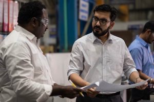 Gaurav discussing assembly plan