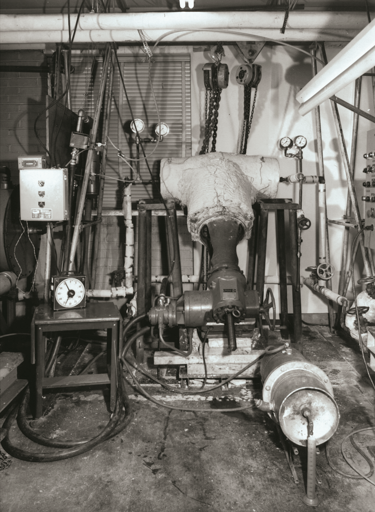 Qualification testing of a naval valve circa 1960 to prove that our parallel slide gate valve could perform as required.