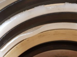 Leaking stem seal after testing for ethanoic acid application